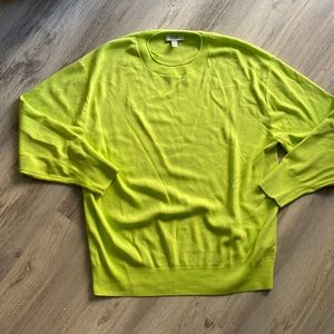Cos oversized lime green cotton top sweater xs